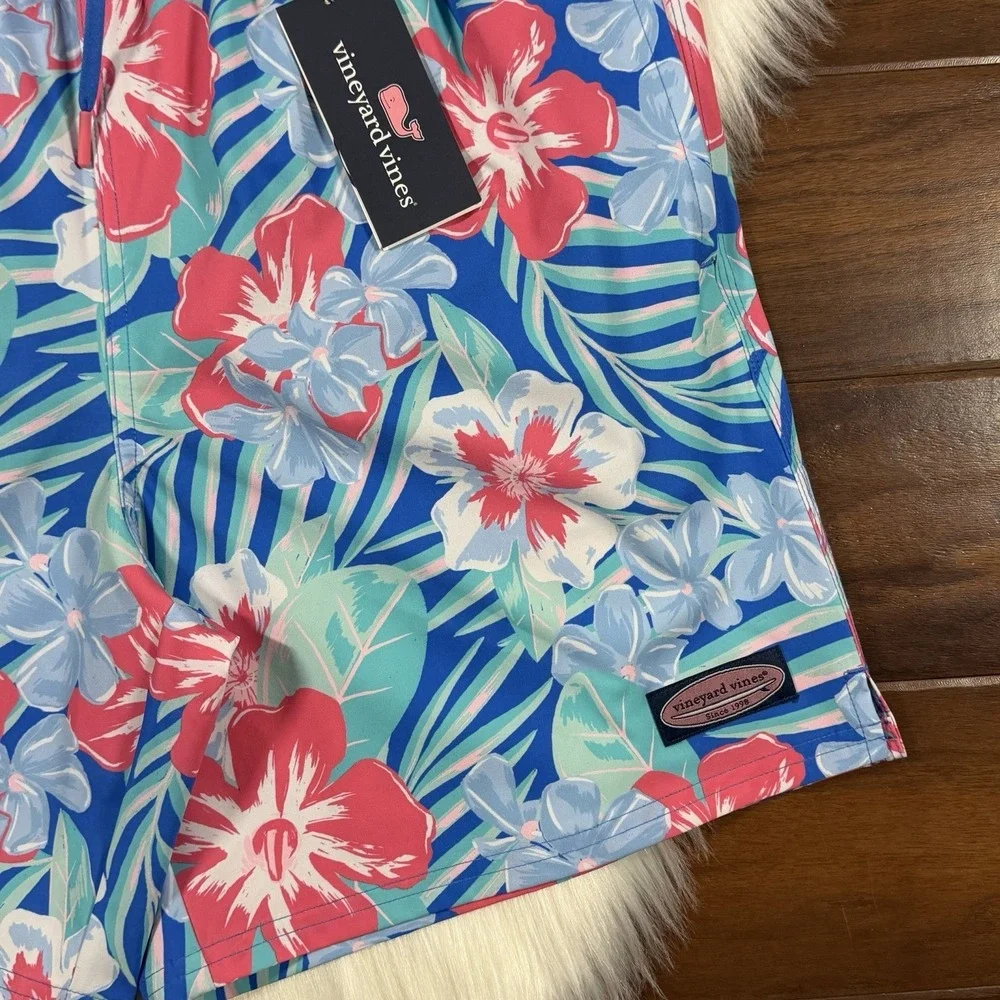 Vineyard Vines Size Medium Floral Tide‎ Blue Printed Piped 7